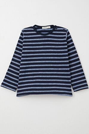 Breeze Erkek Bebek Uzun Kollu Tişört Patlı 9 Ay-3 Yaş, Lacivert