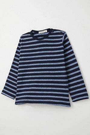 Breeze Erkek Bebek Uzun Kollu Tişört Patlı 9 Ay-3 Yaş, Lacivert