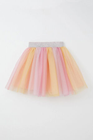 Breeze Kız Çocuk Tütü Etek Renkli Tüllü 5-10 Yaş, Karışık Renk