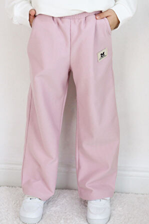 Breeze Kız Çocuk Eşofman Altı Beli Lastikli Cepli Armalı 6-12 Yaş, Açık Lila