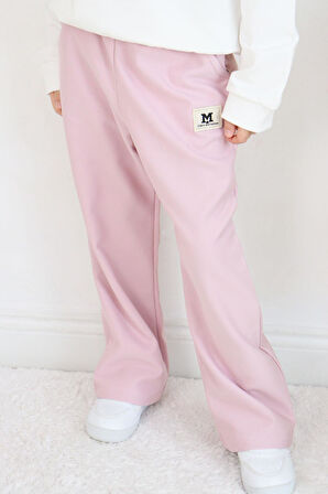 Breeze Kız Çocuk Eşofman Altı Beli Lastikli Cepli Armalı 6-12 Yaş, Açık Lila