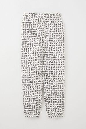 Breeze Kız Çocuk Pijama Takımı Papatya Desenli 4-8 Yaş, Ekru