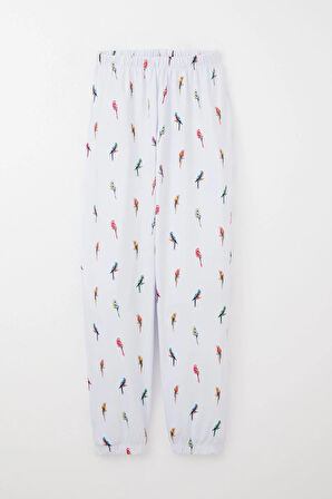 Breeze Erkek Çocuk Pijama Takımı Renkli Papağan Desenli 9-12 Yaş, Buz Mavisi