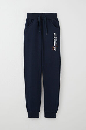 Breeze Erkek Çocuk Eşofman Takım Yazı Baskılı Bağcık Aksesuarlı 8-12 Yaş, Lacivert