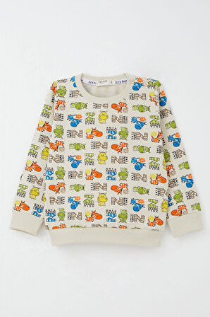 Breeze Erkek Bebek Eşofman Takım Zebra Macerası 9 Ay-3 Yaş, Krem