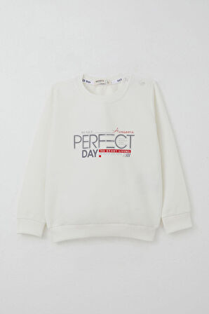 Breeze Erkek Çocuk Eşofaman Takım Yazı Baskılı 2-6 Yaş, Ekru