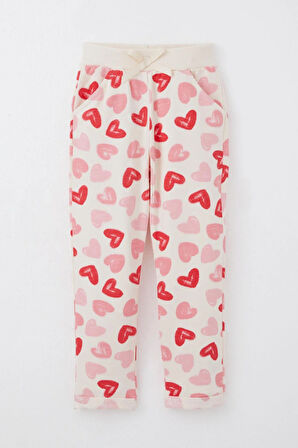 Breeze Kız Bebek Eşofman Takım Kalp Rüyası Pantolonu Fiyonklu 9 Ay-3 Yaş, Krem