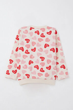 Breeze Kız Bebek Eşofman Takım Kalp Rüyası Pantolonu Fiyonklu 9 Ay-3 Yaş, Krem