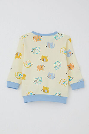 Breeze Erkek Bebek Pijama Takım Sevimli Fil Desenli 4 Ay-1 Yaş, Sarı