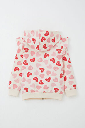 Breeze Kız Bebek Eşofman Takım Kalp Rüyası Omuzu Fırfırlı 9 Ay-3 Yaş, Krem