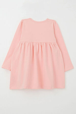 Breeze Kız Çocuk Uzun Kollu Elbise Papatya Baskılı 2-6 Yaş, Pembe