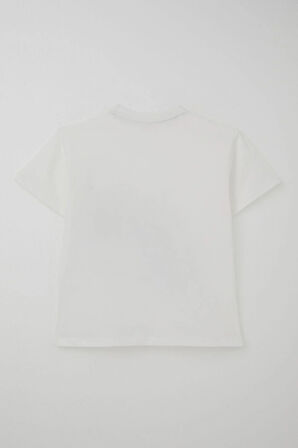 Breeze Erkek Çocuk  Şortlu Takım Havalı Kaykaycı Baskılı 8-14 Yaş, Ekru