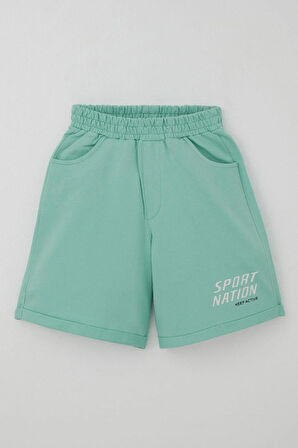 Breeze Erkek Genç  Şortlu Takım Havalı Kaykaycı Baskılı 8-14 Yaş, Ekru