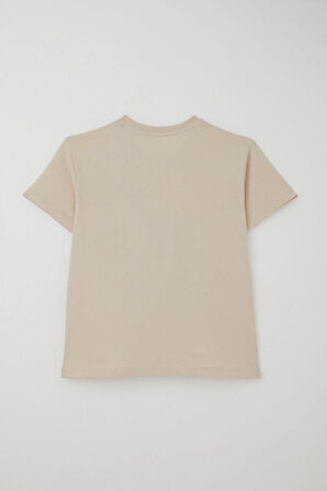 Breeze Erkek Çocuk  Şortlu Takım Havalı Kaykaycı Baskılı 8-14 Yaş, Bej