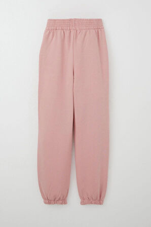 Breeze Kız Çocuk Eşofman Altı Bel Kısmı Arma Detaylı İncili 9-14 Yaş, Gülkurusu