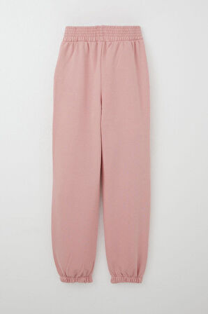 Breeze Kız Çocuk Eşofman Altı Bel Kısmı Arma Detaylı İncili 9-14 Yaş, Gülkurusu