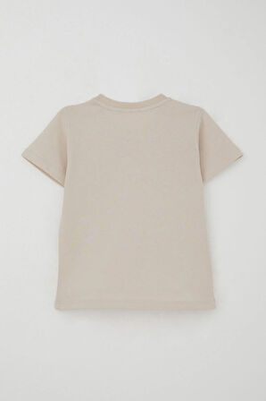 Breeze Erkek Çocuk Şortlu Takım Güçlü Dinozorlar Baskılı 3-8 Yaş, Bej