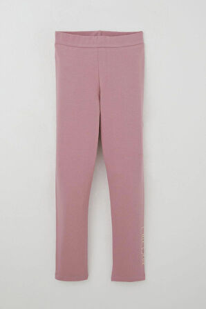 Breeze Kız Çocuk Taytlı Takım Çiçeklerin Kraliçesi Sevimli Ayıcık Baskılı 5-10 Yaş, Bej