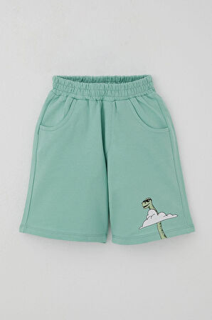 Breeze Erkek Çocuk Şortlu Takım Maceracı Dinozor Baskılı 2-6 Yaş, Beyaz