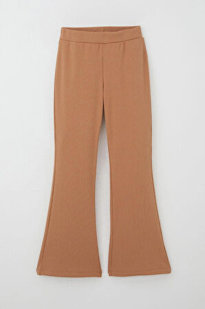 Breeze Kız Çocuk Tayt Basic İspanyol Paça 4-8 Yaş, Açık Kahverengi