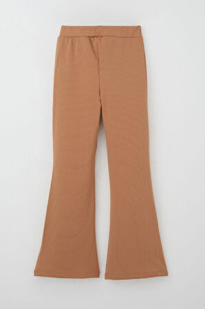 Breeze Kız Çocuk Tayt Basic İspanyol Paça 4-8 Yaş, Açık Kahverengi