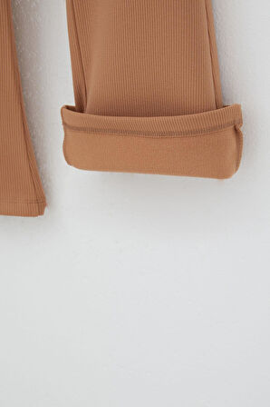 Breeze Kız Çocuk Tayt Basic İspanyol Paça 4-8 Yaş, Açık Kahverengi