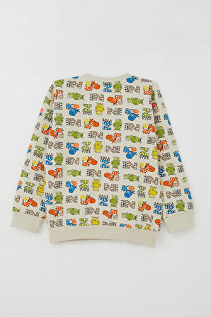 Breeze Erkek Bebek Eşofman Takım Zebra Macerası 9 Ay-3 Yaş, Krem