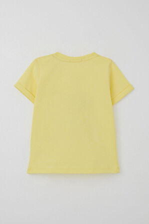 Breeze Erkek Çocuk Şortlu Takım Paten Gösterisi Yapan Dinozor Baskılı 1-4 Yaş, Sarı