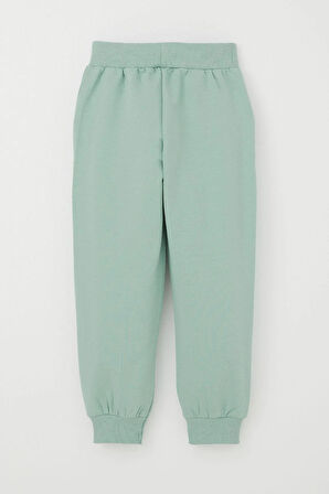 Breeze Kız Çocuk Eşofman Altı Çima Dikiş Detaylı Cepli 3-7 Yaş, Su Yeşili