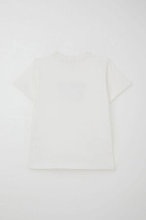 Breeze Erkek Çocuk Şortlu Takım Kabartma Yazı Baskılı 5-10 Yaş, Ekru