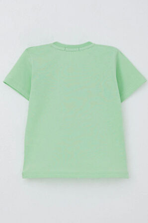 Breeze Erkek Çocuk Tişört Macera Temalı 4X4 Araba Baskılı 2-6 Yaş, Su Yeşili