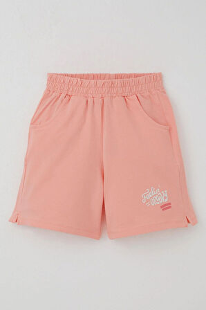 Breeze Kız Çocuk Şortlu Takım Sevgi Temalı Çiçek Baskılı 6-12 Yaş, Ekru