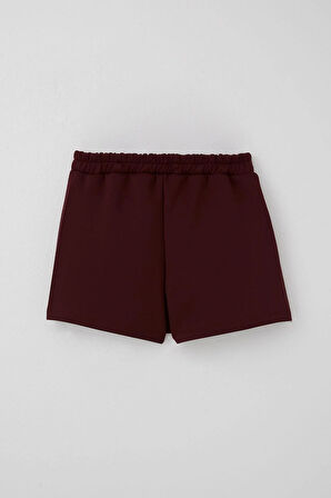 Breeze Kız Çocuk Şort Etek Cep Kapağı Detaylı Düğme Aksesuarlı 6-12 Yaş, Bordo