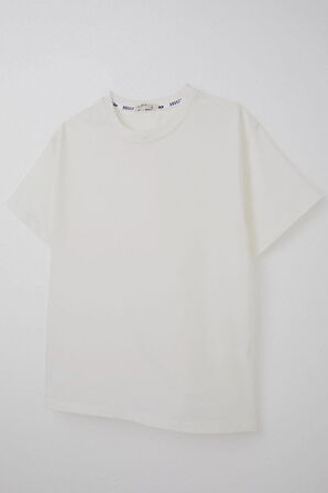 Breeze Erkek Çocuk Tişört Basic 4-14 Yaş, Ekru