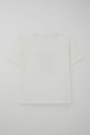 Breeze Erkek Çocuk Şortlu Takım Yazı Baskılı Cepli 8-14 Yaş, Ekru