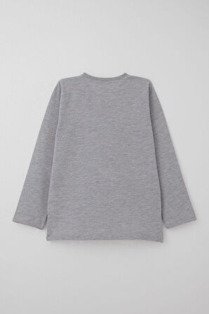 Breeze Erkek Çocuk Pijama Takımı Verev Çizgi Desenli 4-8 Yaş, Açık Gri