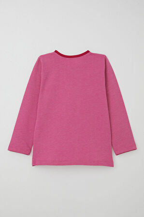 Breeze Kız Çocuk Pijama Takımı Verev Çizgi Desenli 4-8 Yaş, Pembe