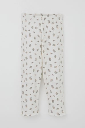Breeze Kız Bebek Pijama Takımı Çiçek Desenli Omuzu Düğmeli 9 Ay-3 Yaş, Ekru