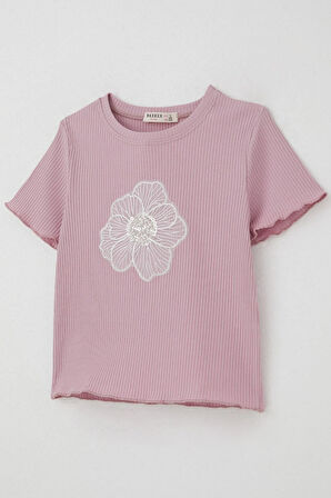 Datagridviewtextboxcolumn { Name=Marka, Index=5 } Kız Çocuk Tişört Tül Çiçek Armalı Boncuk Aksesuarlı Kemer Boy 8-14 Yaş, Lila