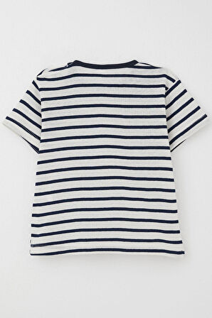 Breeze Erkek Çocuk Tişört Patlı Çizgili 1-4 Yaş, Ekru