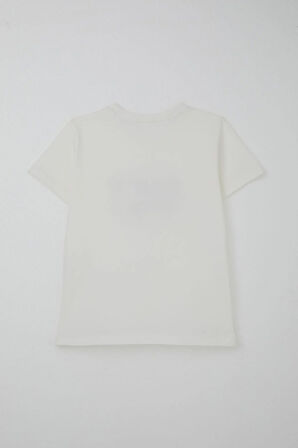 Breeze Erkek Çocuk Şortlu Takım Yazı Baskılı Bağcık Aksesuarlı 4-8 Yaş, Ekru