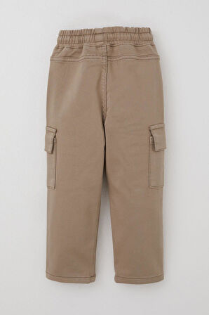 Breeze Erkek Çocuk Pantolon Kargo Cepli Beli Lastikli 1.5-5 Yaş, Bej