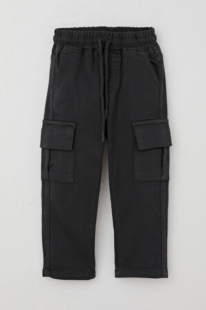 Breeze Erkek Çocuk Pantolon Kargo Cepli Beli Lastikli 1.5-5 Yaş, Füme