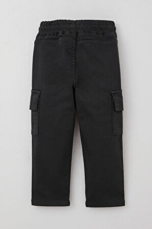 Breeze Erkek Çocuk Pantolon Kargo Cepli Beli Lastikli 1.5-5 Yaş, Füme