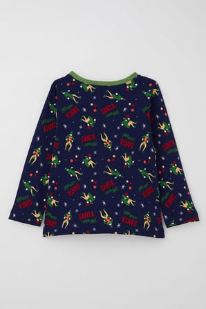 Breeze Erkek Bebek Pijama Takımı Eğlenceli Noel Baba Desenli 9 Ay-3 Yaş, Lacivert