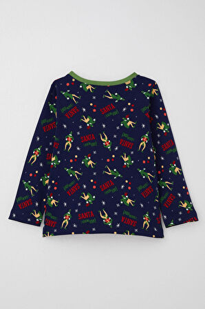 Breeze Erkek Bebek Pijama Takımı Eğlenceli Noel Baba Desenli 9 Ay-3 Yaş, Lacivert
