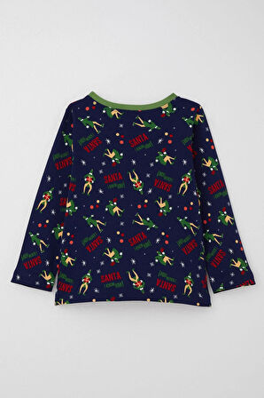 Breeze Erkek Bebek Pijama Takımı Eğlenceli Noel Baba Desenli 9 Ay-3 Yaş, Lacivert