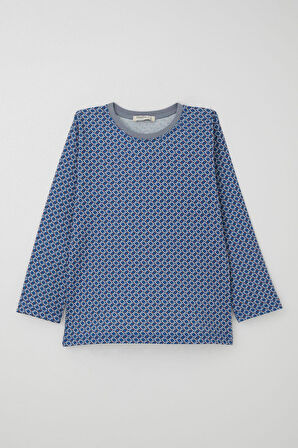 Breeze Erkek Çocuk Pijama Takımı Kare Desenli 4-8 Yaş, Mavi