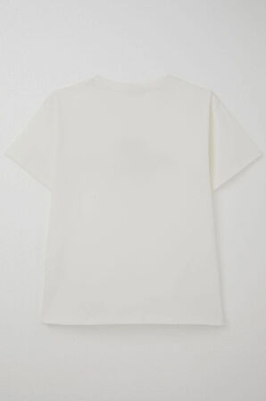 Breeze Erkek Çocuk Tişört Yazı Bakılı 5-10 Yaş, Ekru