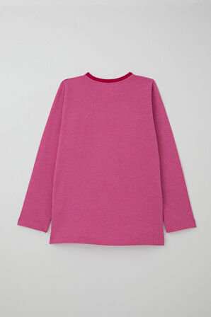 Breeze Kız Çocuk Pijama Takımı Verev Çizgi Desenli 9-12 Yaş, Pembe